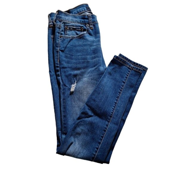 Aero High Rise Womens Size 6 Ripped Distressed Blue Jeans Regular - Picture 12 of 13